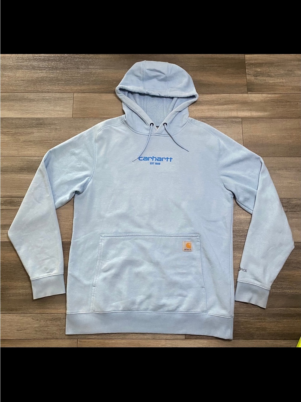 Carhartt Force Hoodie Mens M Light Blue Relaxed Fit Pullover Sweatshirt
